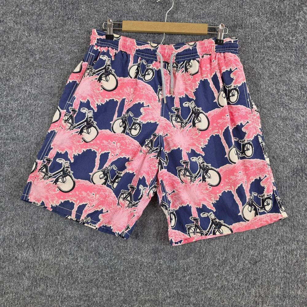 Vilebrequin Swim Shorts Men XL Bicycle Palm Tree Multi Trunks Pool Beach Resort